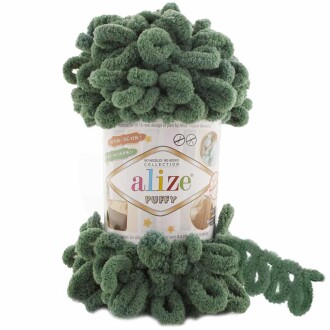 Alize Puffy El Örgü İpi 532 Çam Yeşili - Alize