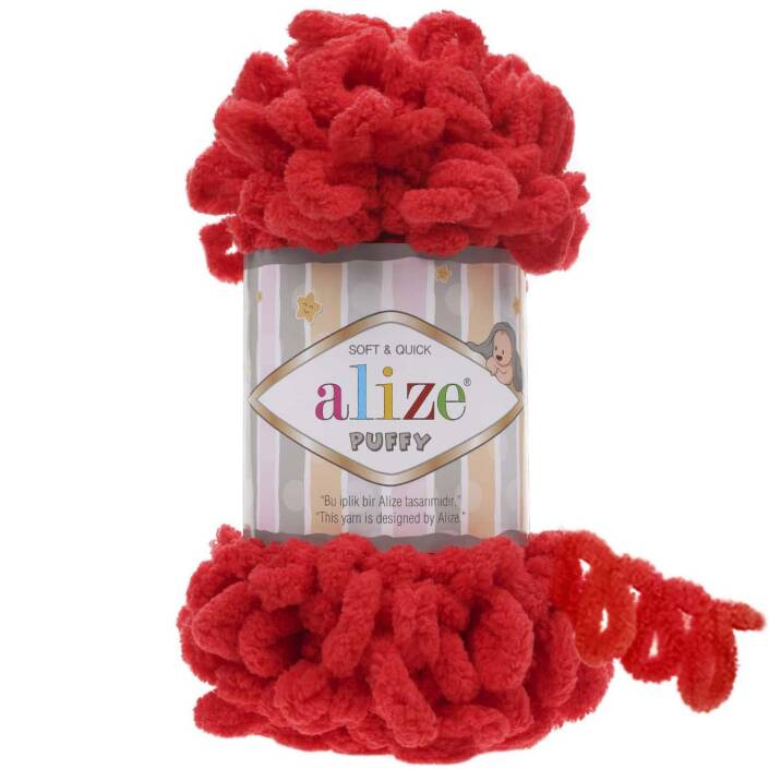 Alize Puffy El Örgü İpi 56 Kırmzı - 1