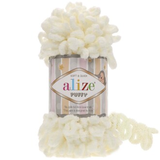 Alize Puffy El Örgü İpi 62 Açık Krem - Alize