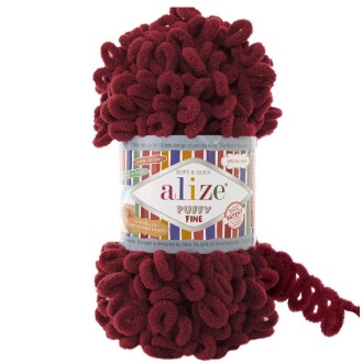 Alize Puffy Fine El Örgü İpi 107 Vişne - Alize