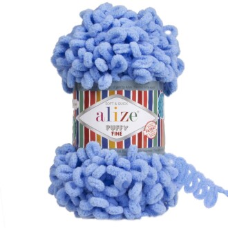 Alize Puffy Fine El Örgü İpi 112 Mavi - Alize