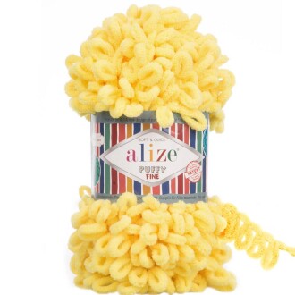 Alize Puffy Fine El Örgü İpi 113 Sarı - Alize