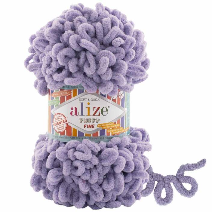 Alize Puffy Fine El Örgü İpi 166 Lila - 1