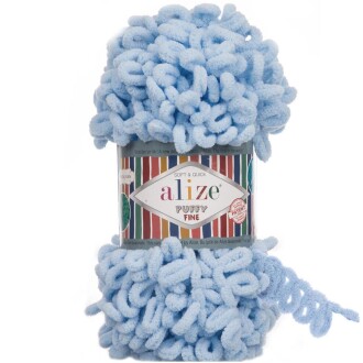Alize Puffy Fine El Örgü İpi 218 Bebe Mavi - Alize