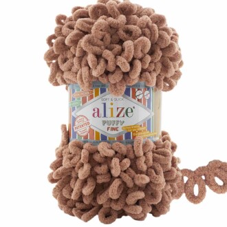Alize Puffy Fine El Örgü İpi 261 Kızıl Kahve - Alize