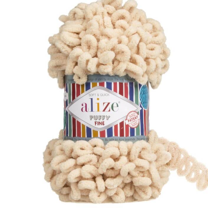 Alize Puffy Fine El Örgü İpi 310 Bal Köpüğü - 1