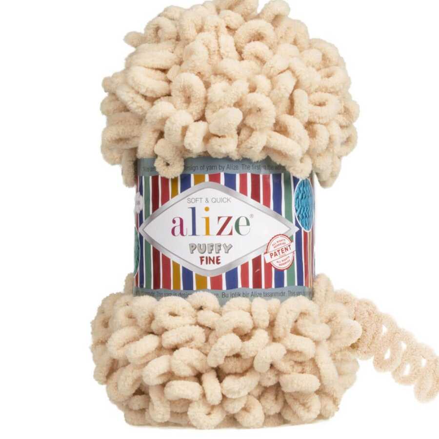 Alize Puffy Fine El Örgü İpi 310 Bal Köpüğü