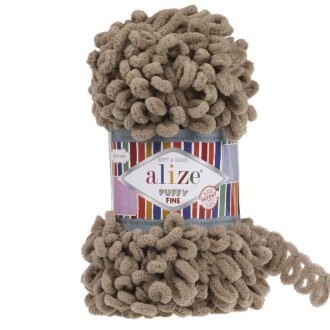 Alize Puffy Fine El Örgü İpi 329 Sütlü Kahve - Alize