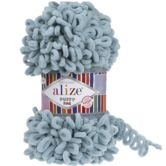 Alize Puffy Fine El Örgü İpi 414 Azur - Alize