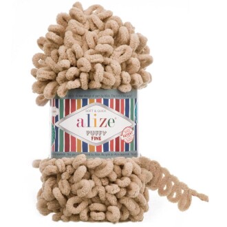 Alize Puffy Fine El Örgü İpi 415 Çöl Kumu - Alize