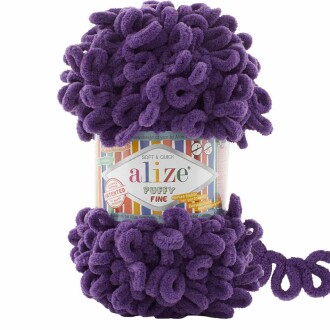 Alize Puffy Fine El Örgü İpi 44 Mor - Alize