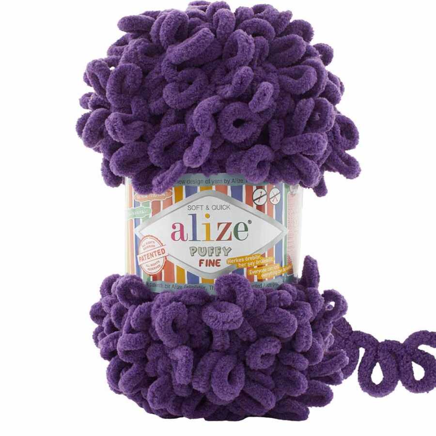 Alize Puffy Fine El Örgü İpi 44 Mor