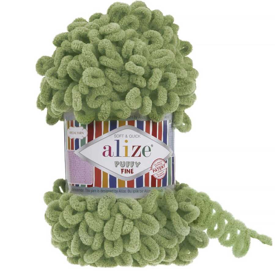 Alize Puffy Fine El Örgü İpi 485 Yeşil