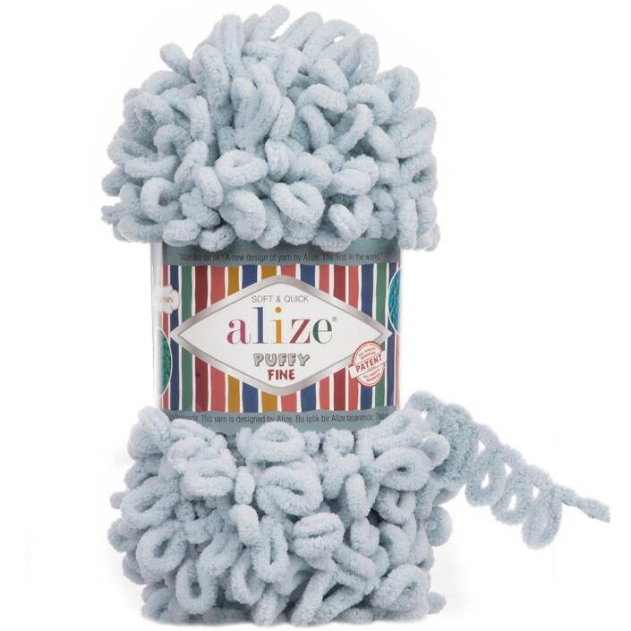 Alize Puffy Fine El Örgü İpi 500 Gri - 1
