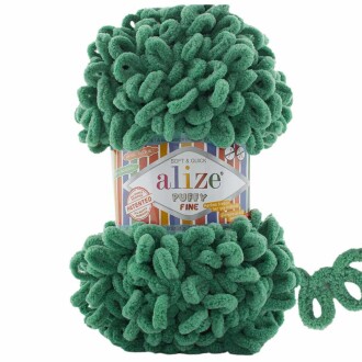 Alize Puffy Fine El Örgü İpi 532 Çam Yeşili - Alize