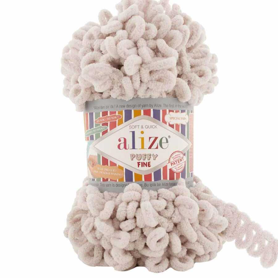 Alize Puffy Fine El Örgü İpi 599 Fil Dişi