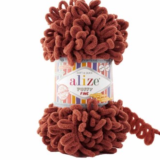 Alize Puffy Fine El Örgü İpi 90 Taba - Alize