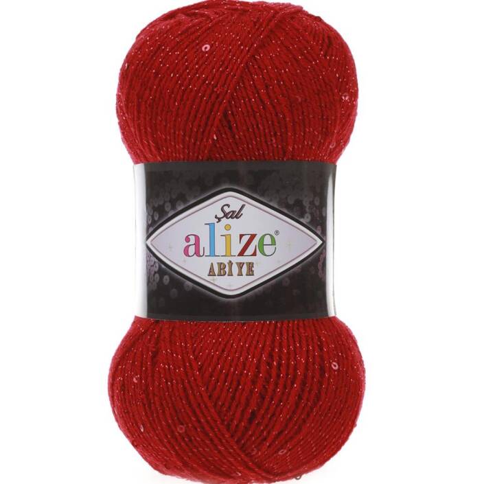 Alize Şal Abiye Pullu İp 56 Kırmızı - 1