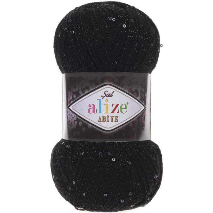 Alize Şal Abiye Pullu İp 60 Siyah - 1