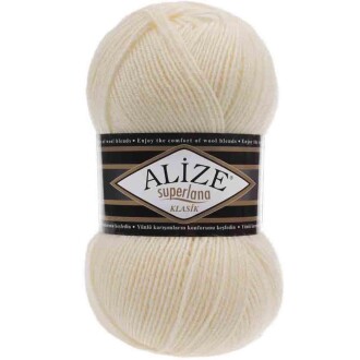 Alize Superlana Klasik Örgü İpi 01 Krem - Alize