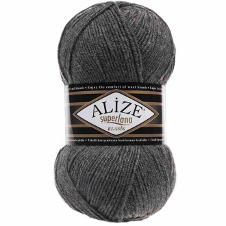 Alize Superlana Klasik Örgü İpi 182 Orta Gri Melanj - Alize