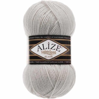Alize Superlana Klasik Örgü İpi 208 Açık Gri Melanj - Alize