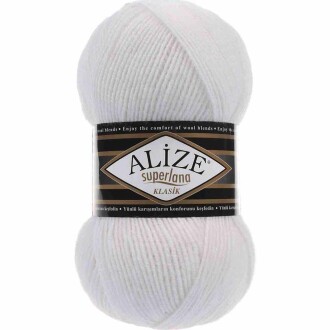 Alize Superlana Klasik Örgü İpi 55 Beyaz - Alize