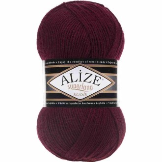 Alize Superlana Klasik Örgü İpi 57 Bordo - Alize