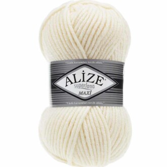 Alize Superlana Maxi Örgü İpi 01 Krem - Alize