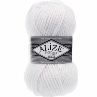 Alize Superlana Maxi Örgü İpi 55 Beyaz - Alize