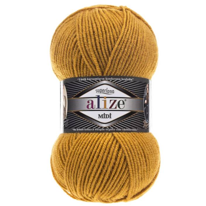 Alize Superlana Midi Örgü İpi 2 Hardal - 1