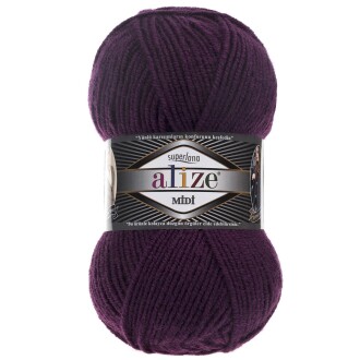 Alize Superlana Midi Örgü İpi 111 Mürdüm - Alize