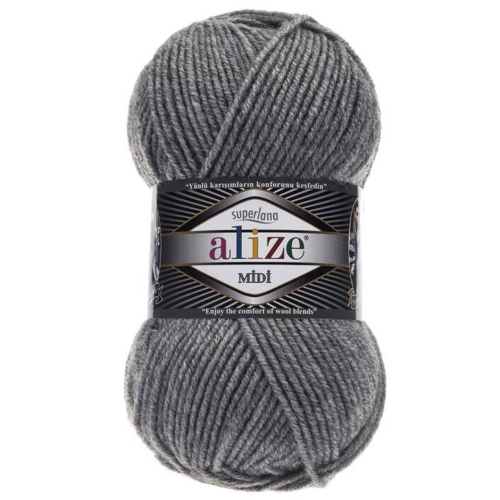 Alize Superlana Midi Örgü İpi 21 Gri Melanj - 1