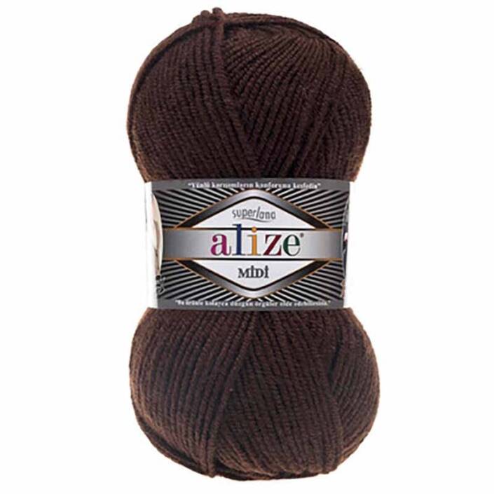 Alize Superlana Midi Örgü İpi 26 Kahverengi - 1