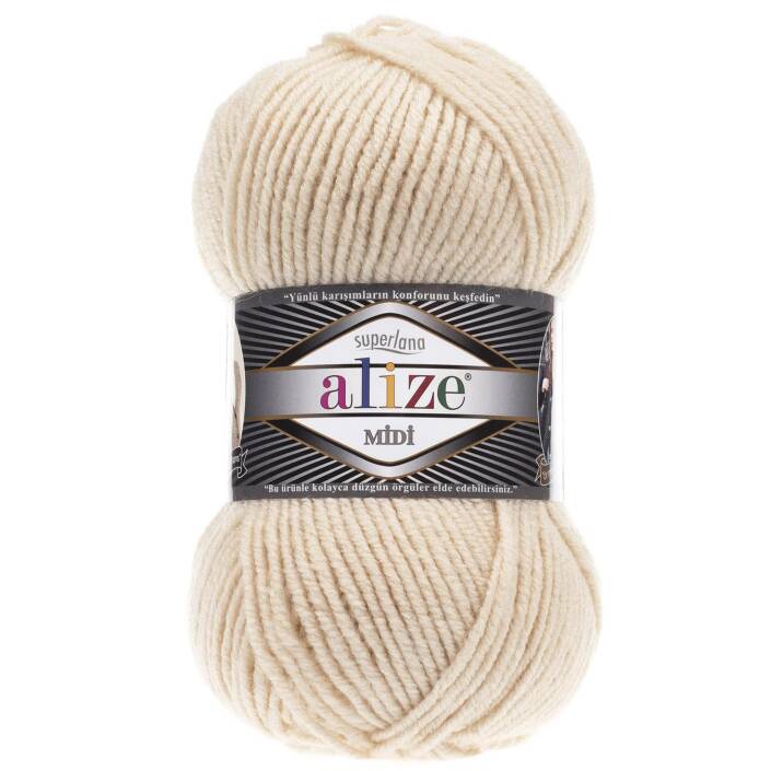 Alize Superlana Midi Örgü İpi 310 Bal Köpüğü - 1