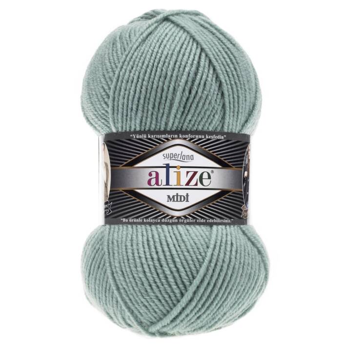 Alize Superlana Midi Örgü İpi 463 Koyu Mint - 1