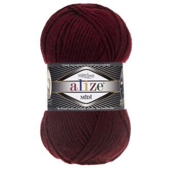 Alize Superlana Midi Örgü İpi 57 Bordo - Alize