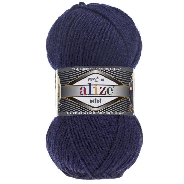 Alize Superlana Midi Örgü İpi 58 Lacivert - 1