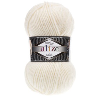 Alize Superlana Midi Örgü İpi 62 Açık Krem - Alize