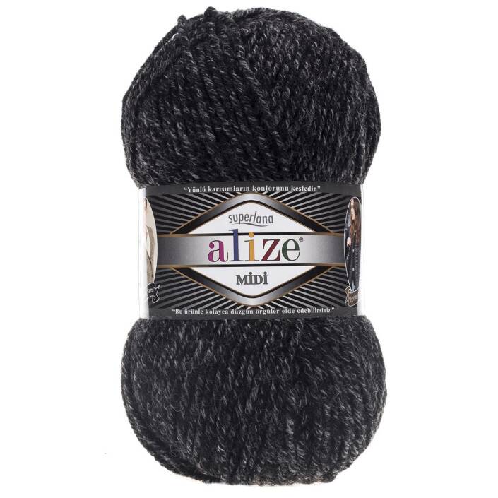 Alize Superlana Midi Örgü İpi 800 Jaspe Antrasit - 1