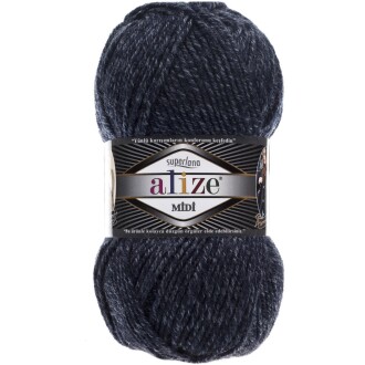 Alize Superlana Midi Örgü İpi 805 Jaspe Lacivert - Alize