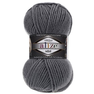 Alize Superlana Midi Örgü İpi 87 Kömür Grisi - Alize