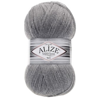 Alize Superlana Tığ Örgü İpi 21 Gri Melanj - Alize