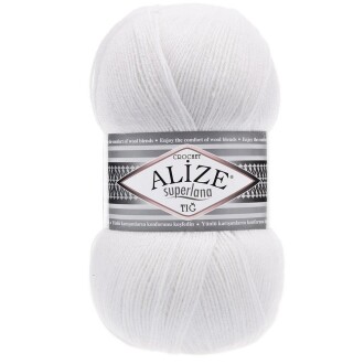 Alize Superlana Tığ Örgü İpi 55 Beyaz - Alize