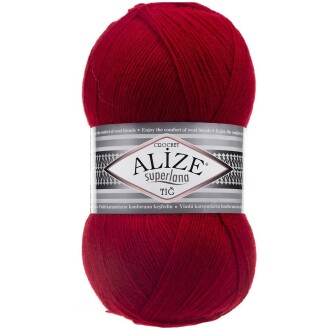 Alize Superlana Tığ Örgü İpi 56 Kırmızı - Alize