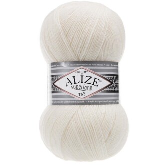 Alize Superlana Tığ Örgü İpi 62 Açık Krem - Alize