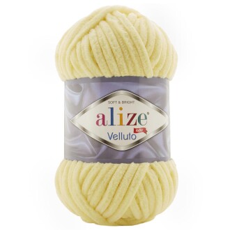 Alize Velluto Kadife Örgü İpi 13 Açık Sarı Rengi - Alize