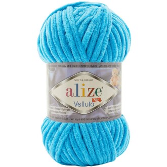 Alize Velluto Kadife Örgü İpi 16 Okyanus Mavisi Rengi - Alize