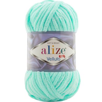 Alize Velluto Kadife Örgü İpi 19 Açık Mint Yeşili Rengi - Alize