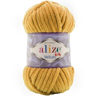 Alize Velluto Kadife Örgü İpi 2 Hardal Rengi - Alize